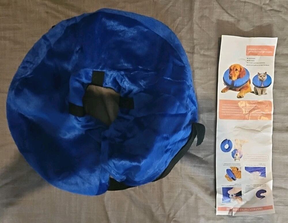 Inflatable Pet Collar Adjustable Recovery Collar for Cat Dog Anti Bite Head Cone